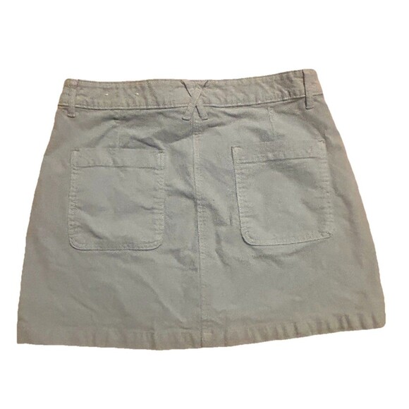 American Eagle Blue Corduroy Button-Front Mini Skirt Size 8 Super Stretch - Picture 5 of 5